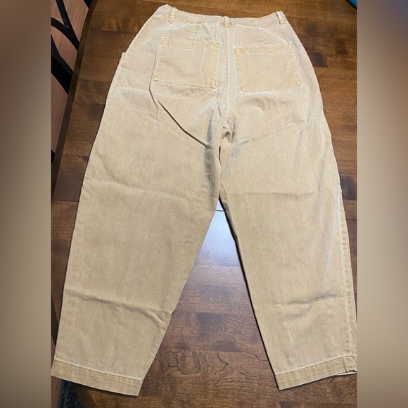 Umbrella Style Baggy Tan Denim Jean Pants, Size 12 - Picture 2 of 8